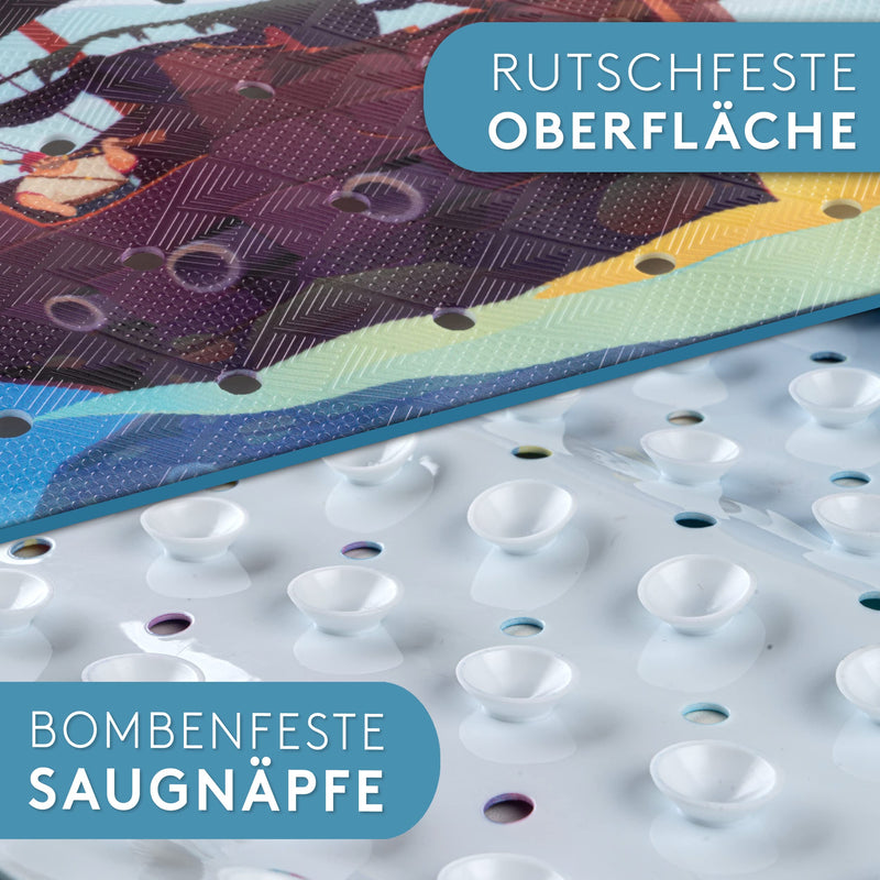 Sternfeld Badewannenmatte rutschfest [100x40 cm] - Antibakterielle Antirutschmatte Badewanne - BPA freie Badematte rutschfest mit Aufhängehaken - Schimmelresistente Rutschmatte Badewanne