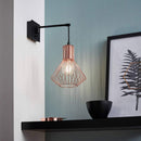 Brilliant Lampe Dalma Wandleuchte Schalter schwarz/kupfer | 1x A60, E27, 60W, geeignet für Normallampen (nicht enthalten) | Mit Kippschalter