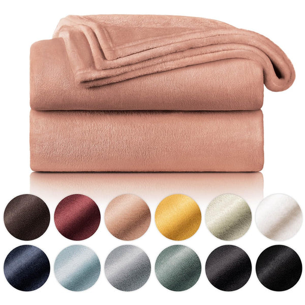 Blumtal Kuscheldecke aus Fleece - hochwertige Decke, Oeko-TEX® Zertifiziert in 130 x 150 cm, Kuscheldecke flauschig als Sofadecke, Tagesdecke oder Winterdecke, Dusty pink - rosa