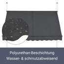 Juskys Klemmmarkise 250 x 120 cm mit Handkurbel - Markise ohne Bohren - höhenverstellbar, UV-beständig & wasserabweisend - Balkonmarkise Balkon beige