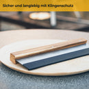 SILBERTHAL Pizzaschneider - 32cm Edelstahl Klinge - Eleganter Griff aus Akazienholz - Pizzamesser inklusive Klingenschutz