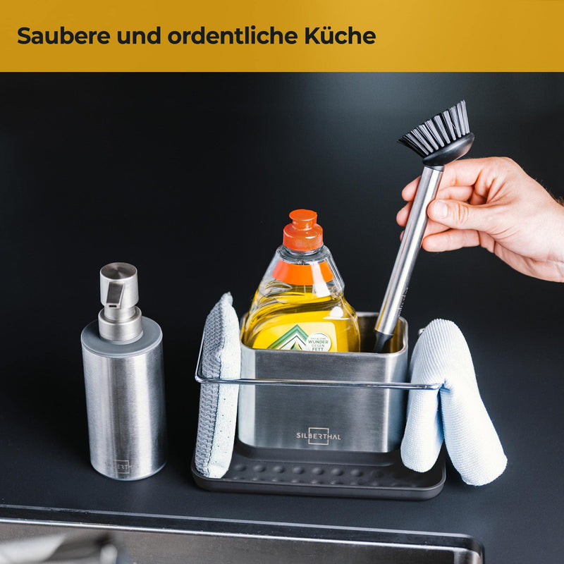 SILBERTHAL Spülbecken Organizer - Edelstahl - Für Spülmittel und Schwämme - Ordnung Küche