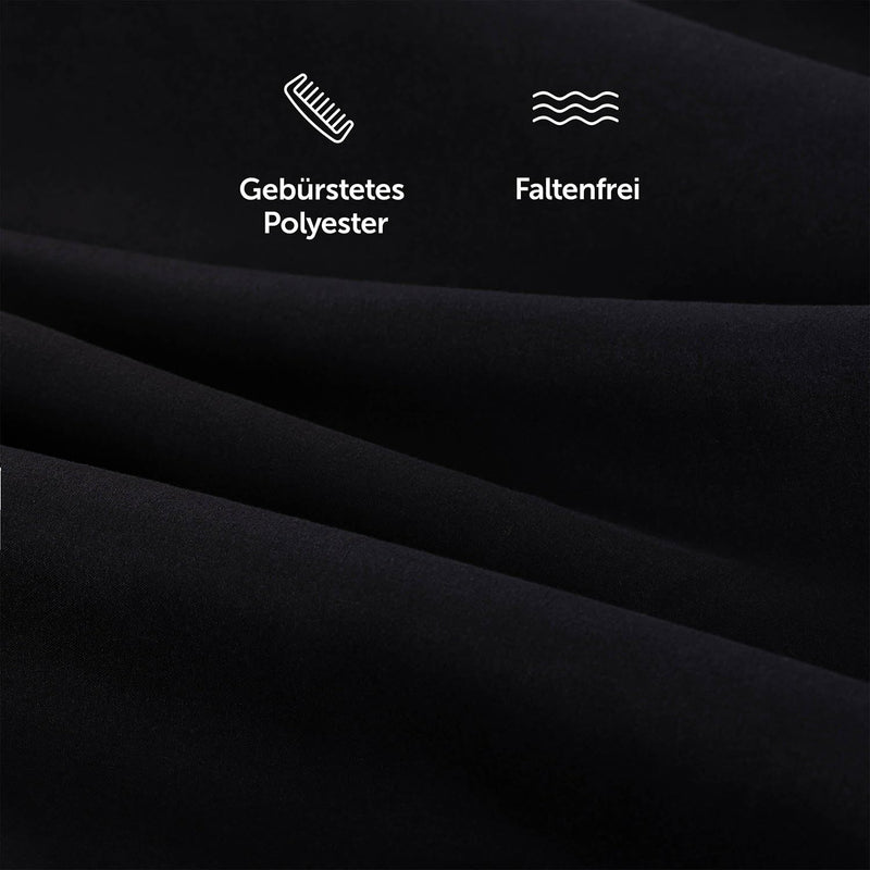 Blumtal Kissenbezug 50x50 cm mit Reißverschluss - 2er Set Kissenbezüge, Schwarz, Kopfkissenbezug aus weichem Mikrofaser - waschbare Kissenhülle, Oeko-TEX Zertifiziert - für Kissen 50x50 cm