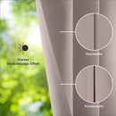 Blumtal 2er-Set Gardinen Verdunklungsvorhänge Blickdicht - Elegante Wärmeisolierende Vorhänge mit Ösen, Thermovorhang für alle Fenster und Jahreszeiten, 225 x 140 cm, Taupe