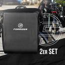 Forrider 2er Set Fahrradtaschen für Gepäckträger Wasserdicht Reflektierend | Gepäckträgertaschen 50L | Sattel Tasche fürs Fahrrad zum Einkaufen (Schwarz)