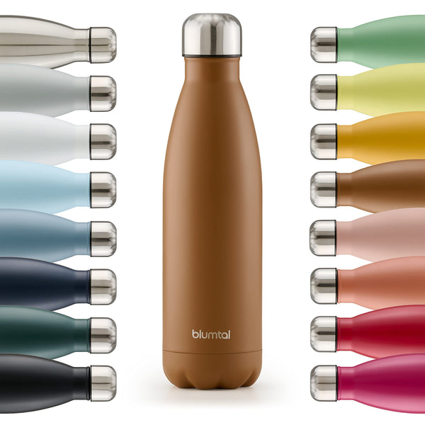 Blumtal Trinkflasche Charles - auslaufsicher, BPA-frei, stundenlange Isolation von Warm- und Kaltgetränken, 1000ml, pumpkin spice - braun