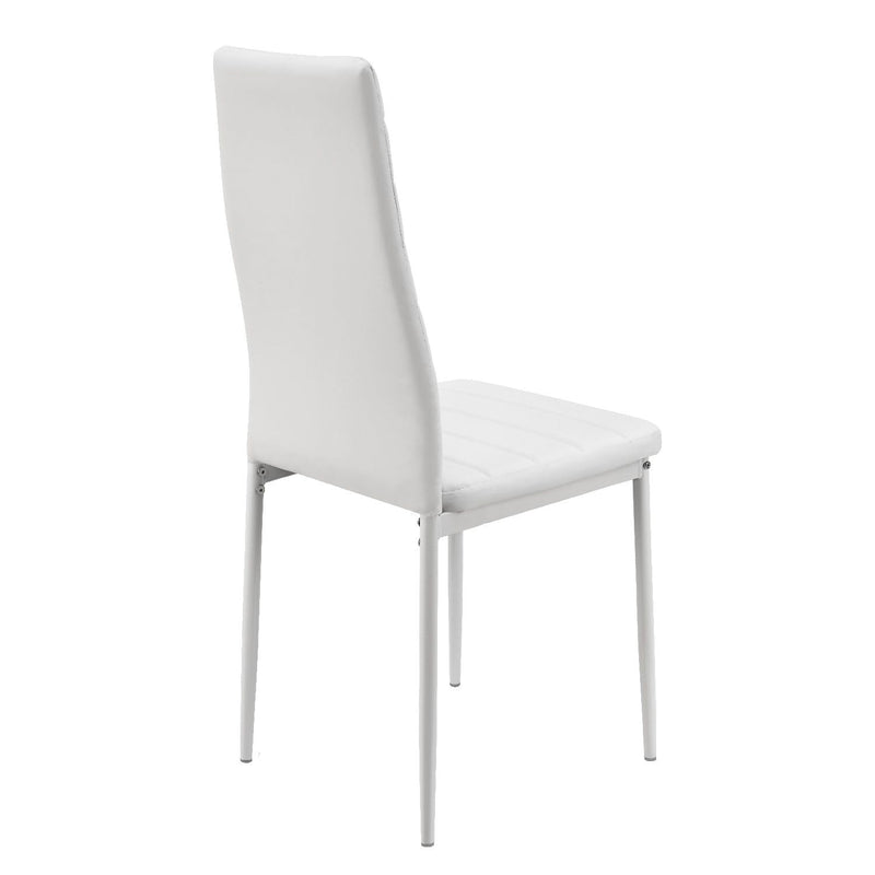 Juskys Esszimmerstühle Loja Stühle 4er Set Esszimmerstuhl - Küchenstühle mit Kunstleder Bezug - hohe Lehne stabiles Gestell - Stuhl in Weiß