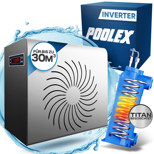 TRETMANN NEU - Poolex MAG4 R Mini Poolwärmepumpe Titan Wärmetauscher [patentierte NO-Frost Technologie] extra Effizient & Schnellaufheizend bis zu 30m3 poolheizung Pool wärmepumpen Luft