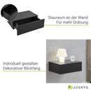 Juskys Wandregal Nachttisch hängend 2er Set Holz 46x30x15 cm BTH - 1 Schublade & Ablage pro Nachtkommode - Wandmontage - Nachtschrank Schwarz