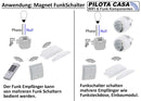 Pilota Casa Funk Abluft-Steuerung Set mit Magnet Kontaktschalter Dunstabzugshaube Kabellos Fensterkontaktschalter Universal bis 2300Watt Weiß