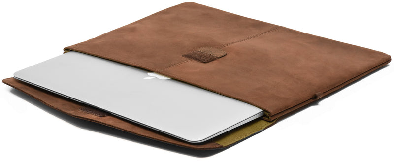 LEABAGS Mississippi 13 Zoll Laptopsleeve aus echtem Büffel-Leder im Vintage Look