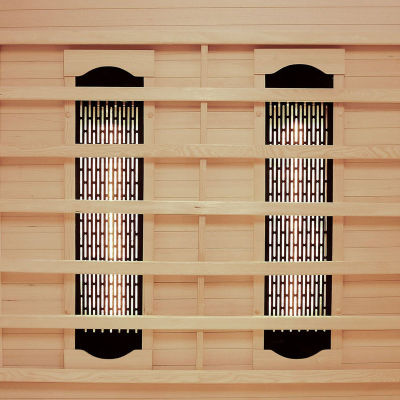 Artsauna Infrarotkabine Nyborg S120V Vollspektrumstrahler, 2 Personen, 120x105x190 cm, LED Farblicht & Glastür, Infrarotsauna Wärmekabine Sauna