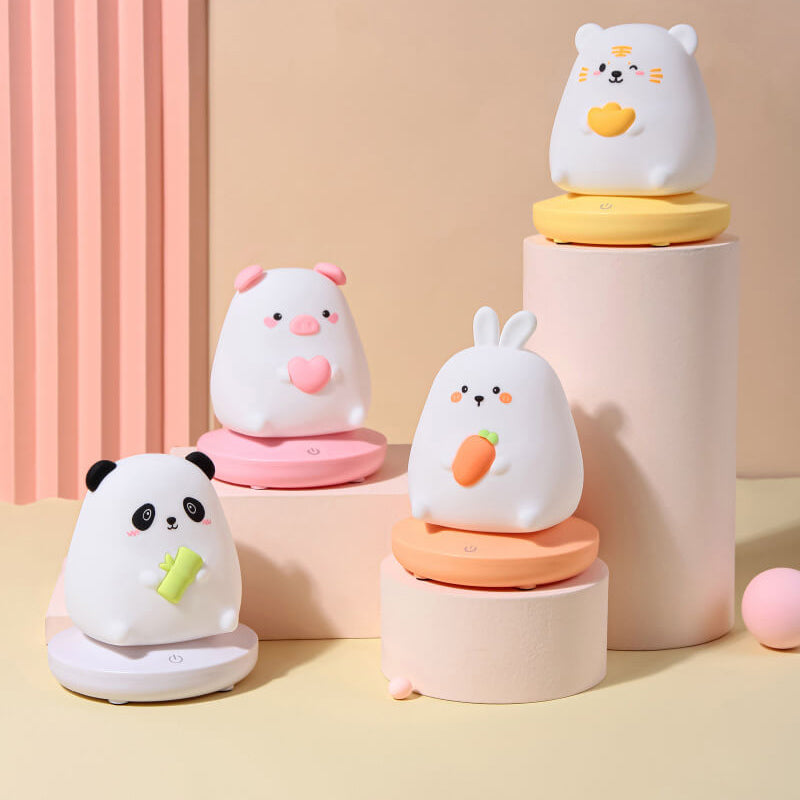 Rebolet| Tier-LED-Nachtlampe | Niedliches Silikondesign | Integrierte LED