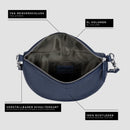 LEABAGS Bogota große Bauchtasche aus echtem Leder | Gürteltasche mit Reißverschluss | Crossbody Bag für Damen | 27x7x16 cm | Brusttasche Blau
