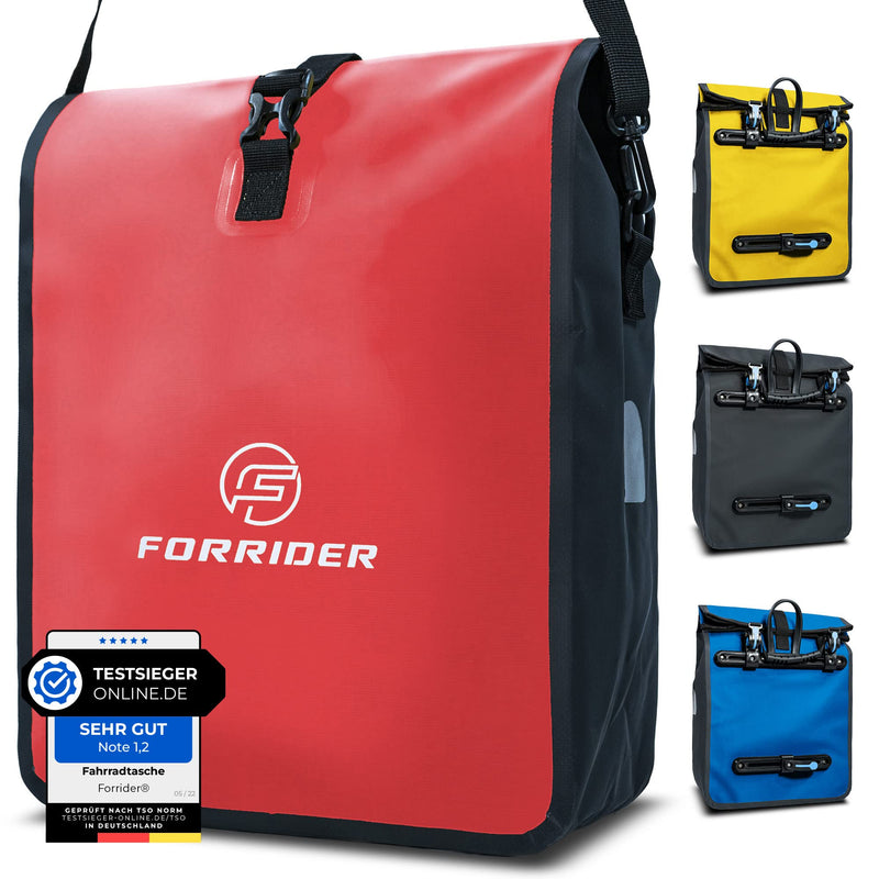Forrider Fahrradtasche für Gepäckträger Wasserdicht Reflektierend I 22L Gepäckträgertasche | Sattel Tasche fürs Fahrrad zum Einkaufen, Touren