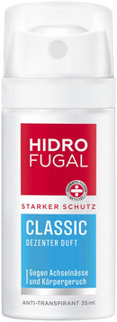 Hidrofugal Classic Spray Mini (35 ml), starker Anti-Transpirant Schutz mit dezentem Duft, kleines Deo Spray für zuverlässigen Schutz ohne Ethylalkohol