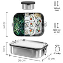 SILBERTHAL Brotdose Edelstahl mit Trennwand – Lunchbox 1200ml – Auslaufsicher – Mit Extra Behälter für Saucen und Dips