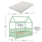 Juskys Kinderbett Marli 90 x 200 cm mit Matratze, Bettkasten, Rausfallschutz, Lattenrost & Dach - Massivholz Hausbett für Kinder - Bett in Mint