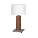 BRILLIANT Lampe, Magnus LED Tischleuchte holz dunkel/weiß, 1x A60, E27, 25W geeignet für Normallampen, Dekolicht in der Basis mit Schnurzwischenschalter
