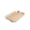 Dreiklang – be smart Wave Holz Tablett Serviertablett für Frühstück Deko Tee Kaffee rechteckig mit Griff klein mittel 39,5, x 28,5 x 4,4 cm in geschwungenem Design Vintage Retro