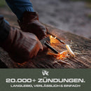 Wolfgangs Feuerstahl Outdoor (Schwarz) - Feuerstein Survival - Feuerstarter Set - Outdoor Feuerzeug - Feuersteine - Survival Feuerzeug - EIN MUSS für Jede Survival Ausrüstung