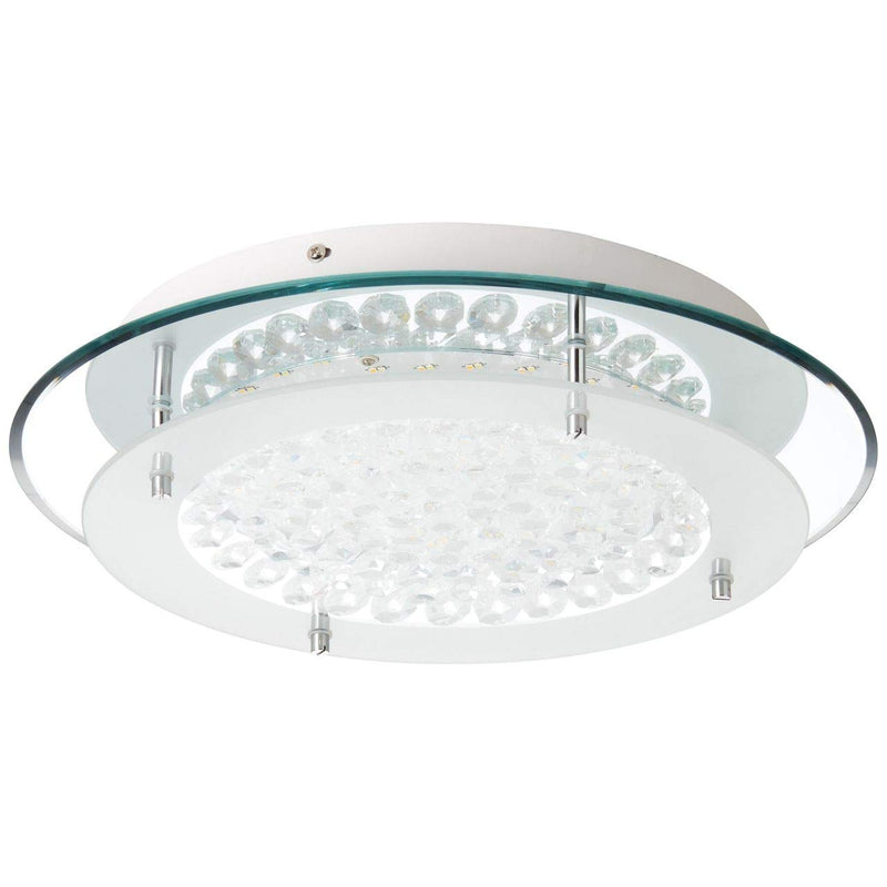 Brelight Lampe Jolene LED Wand- und Deckenleuchte 36cm chrom/transparent | 1x 16W LED integriert, (1800lm, 3000-6000K) | Inklusive Fernbedienung / Verschiedene Dimmstufen