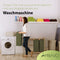 AMBIAVO® Wäschekorb 3 Fächer [grün, 100% Baumwolle, Bambus, 90 l Volumen] | Wäschesammler für Schmutzwäsche| Wäsche Sortiersystem | Wäschesortierer Holz | Wäschebox | laundry baskets