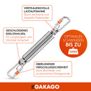 Gakago Schwingfeder für Hängesessel - Angenehmes Schwingen - Extra sicheres Stahlfeder Set mit Sicherungsedelstahlseil und 2 Karabiner mit Schraubverschluss