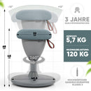 SteinLife Cone - Sitzhocker ergonomisch mit Schwingeffekt - [Höhenverstellbar] - Bürohocker Arbeitshocker Drehhocker Hocker für Büro und Arbeitszimmer [rutschfest] | Farbe wählen (Grau)
