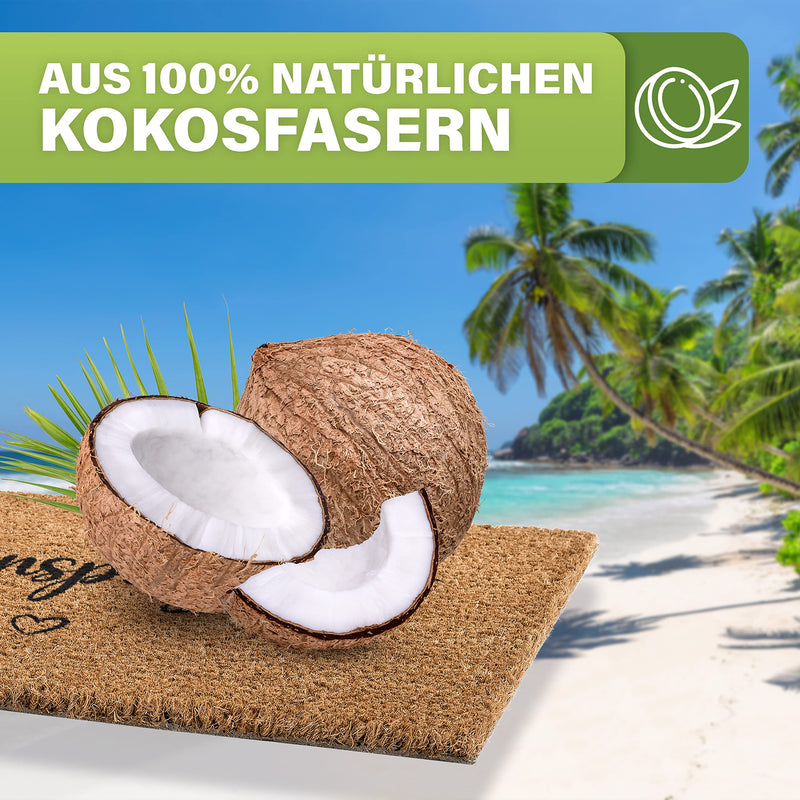 Bodenständig Liebevolle Kokosfußmatte [extrem robust] - langlebig und wetterfest - Fußmatte Außen Kokos - Fussmatte Kokos - Kokosmatte Fußmatte - Fussmatte Aussenbereich wetterfest– Willkommen