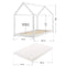 Juskys Kinderbett Carlotta 90x200 cm mit Matratze, Lattenrost & Dach - Massivholz - max. 120 kg - Kinder Haus Bett Hausbett Bodenbett weiß
