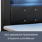 Juskys Boxspringbett Montana 140 x 200 cm schwarz — Komplett Set mit Matratze und Topper — LED-Licht im Kopfteil — Bett aus Kunstleder und Holz - modern