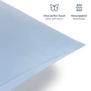 Blumtal Bettbezug 240 x 260 cm aus Mikrofaser mit 2 Kissenbezügen 65 x 65 cm – Bettwäsche 240 x 260 cm, für Matratzen 160/180 x 200 cm, Basic, Öko-Tex – Hellblau