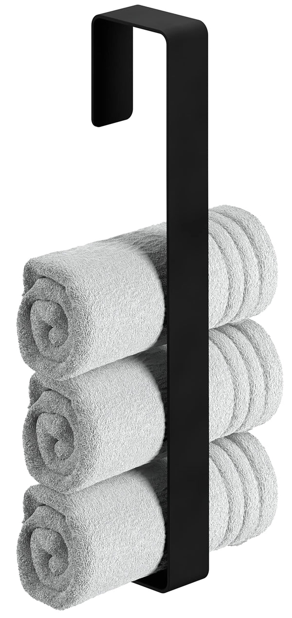 WEISSENSTEIN Handtuchhalter ohne Bohren - Edelstahl - Gästehandtuchhalter - schwarz