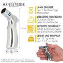 Scott & Webber® - Sturmfeuerzeug mit 4 Jetflammen - Nachfüllbares Feuerzeug, Gasfeuerzeug aus Metall einstellbar bis 1300°C