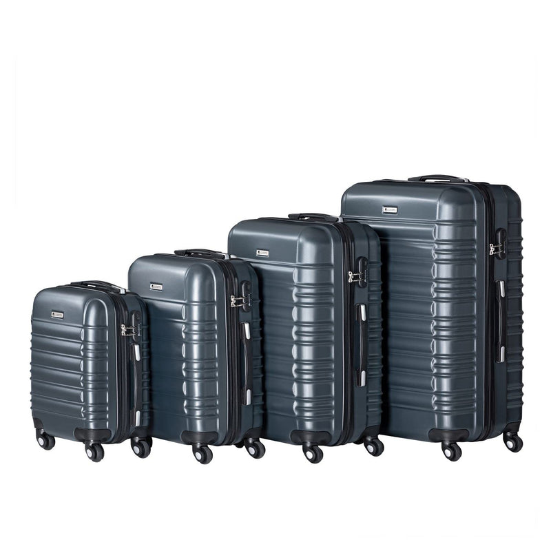 Juskys Hartschale Kofferset Reisekoffer 4 teilig - Zahlenschloss, geräuscharme 360° Rollen groß, Teleskopgriff, leicht - Koffer in Rosa