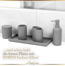 𝐀𝐜𝐨𝐥𝐲𝐧𝐞® Premium 5-teiliges Badezimmer Set aus [Hochwertigem Harz] als Bad Accessoires | Seifenspender Set oder Badezimmer Organizer | Zahnputzbecher | Bad Zubehör