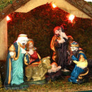 FEERIC LIGHTS & CHRISTMAS Weihnachtskrippe und 5 LEDs - 8 Porzellan Santons