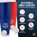 NEXTCUP Becher Set Made in Germany - 22 extra stabile und nachhaltige Hartplastik Becher [473ml - 16oz] – Spülmaschinengeeignet und Wiederverwendbar (Rot/Blau)