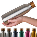 Blumtal 500ml Trinkflasche Edelstahl Ray - auslaufsichere Isolierflasche, BPA-frei, hält 8h heiß/24h kalt, Stainless Steel - Silber