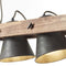 BRILLIANT Lampe, Decca Pendelleuchte 2flg schwarz stahl, 2x A60, E27, 10W, Holz aus nachhaltiger Waldwirtschaft (FSC)