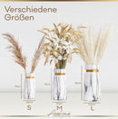 𝐀𝐜𝐨𝐥𝐲𝐧𝐞® Vase für Pampasgras aus Hochwertiger Keramik [MIT REINIGUNGSSCHWAMM & EBOOK] als Moderne Blumenvase in Weiß-Gold | Bodenvase Groß in Marmor-Optik | Vase Weiß