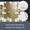 Juskys Eck Schminktisch Nova mit LED Beleuchtung, Spiegel, 5 Schubladen & 3 Ablagen, 100 x 54 x 140 cm, MDF Holz, Weiß, Kosmetiktisch Frisiertisch