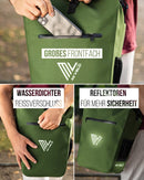 MIVELO 2in1 Fahrradtasche Gepäckträgertasche wasserdicht 100% PVC frei + Laptopfach + Schloss + Schultergurt – Fahrrad Tasche für Gepäckträger 1 STK Olivgrün