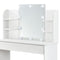 Juskys Schminktisch Bella mit LED Beleuchtung, Spiegel, Schublade & 4 Ablagefächern - 108 x 40 x 140 cm - Holz - Weiß - Kosmetiktisch Frisiertisch