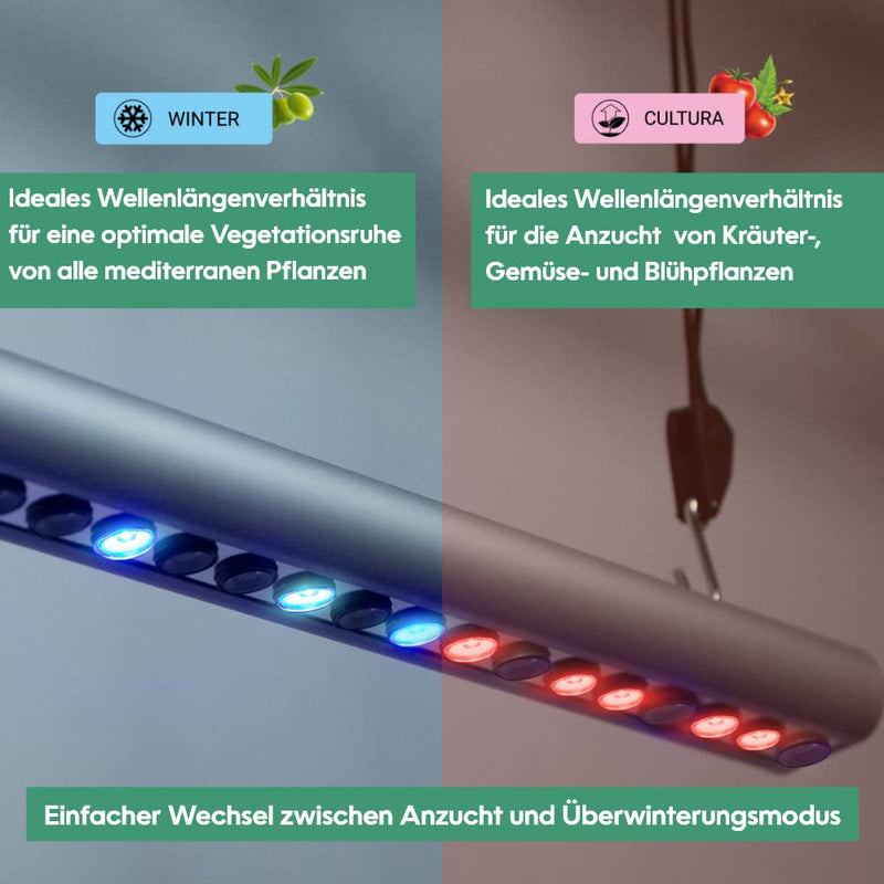 GrowLight Quattro - Parus by Venso LED Pflanzenlampe 35W, Anzuchtlampe LED Pflanzenlampe Vollspektrum, Überwinterung Venso Ecosolutions Pflanzen Licht, Pflanzenlampe Anzucht, Pflanzenlicht LED