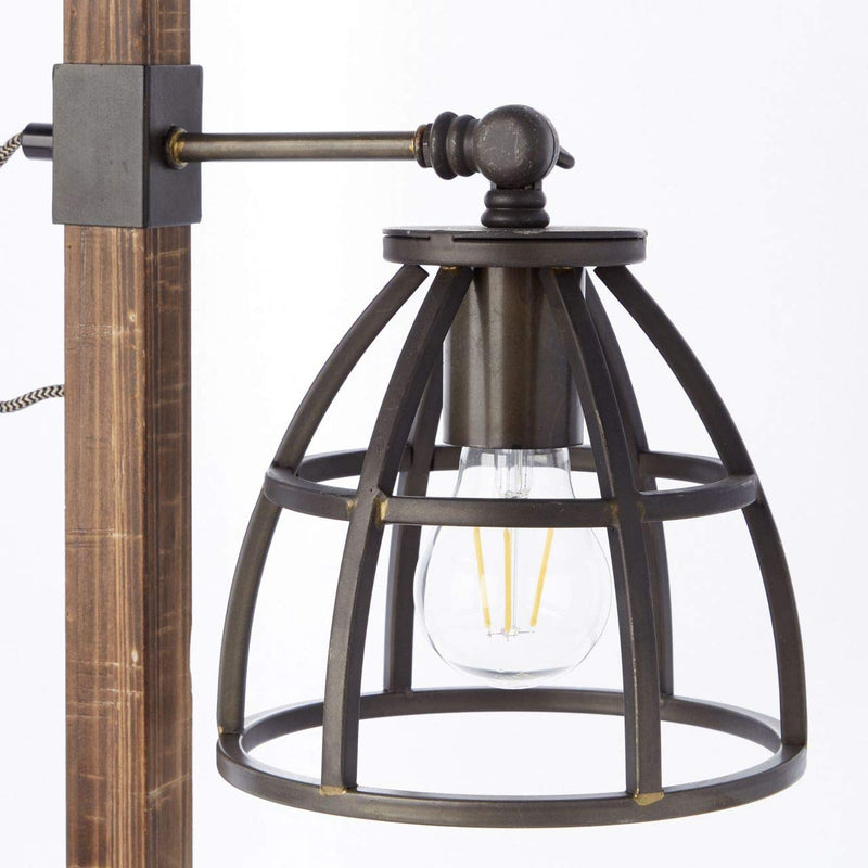 BRILLIANT Lampe Matrix Wood Tischleuchte schwarz stahl/holz | 1x A60, –