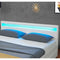 Juskys Polsterbett Lyon 140 x 200 cm mit Bettkasten, LED Beleuchtung, Lattenrost & Kunstleder, weiß, Bett Bettgestell Einzelbett Jugendbett