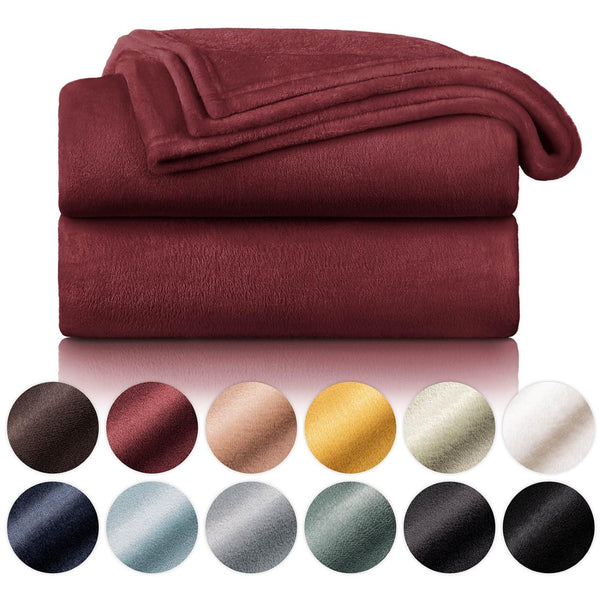 Blumtal Kuscheldecke aus Fleece - hochwertige Decke, Oeko-TEX® Zertifiziert in 270 x 230 cm, Kuscheldecke flauschig als Sofadecke, Tagesdecke oder Winterdecke, Dunkelrot
