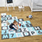 Juskys Kinder Puzzlematte Noah 36 Teile mit Buchstaben A-Z & Zahlen 0-9 - rutschfest — blau für Jungen - Puzzle ab 10 Monate - Spielmatte